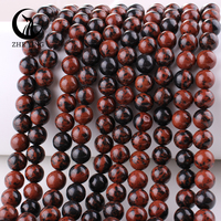Zhe Ying 6/8/10mm perles d'obsidienne en acajou Bracelet jaune perles de pierre naturelle pour la fabrication de bijoux perles d'obsidienne en acajou naturel
