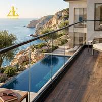 Balustrade en verre trempé sans cadre pour mezzanine, avec garde-corps en verre, profilé de sol en aluminium en forme de U et base de 12 mm