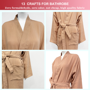 Luxury Sauna and Hot Spring Hotel BathrobeFactory Fast Custom Bathrobe High Quality Gauze Bathrobe 100 Cotton - Product Image 2