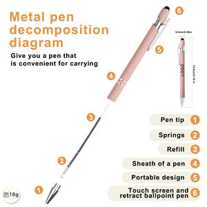 Bolígrafo de Metal Personalizado con Punta Táctil, Grabado Personalizado, Regalo Empresarial, Bolígrafo Ejecutivo Promocional con Logotipo Personalizado de Alta Calidad - Product Image 6
