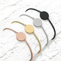 Bracelet rond en acier inoxydable gravable personnalisé Ywyougang, charmant bracelet à chaîne de perles délicat pour femmes, à porter au quotidien et en cadeau