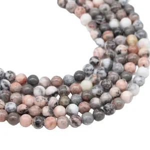 Natural Pink Zebra Jasper Stone Beads 6 8 10 12mm for Jewelry Making