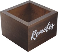 Boîte de rangement carrée en bois pour télécommandes, organiseur de bureau pour télécommandes, stylos, maison, salon, table