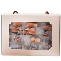 Boîte d'emballage jetable en papier Kraft, emballage à emporter pour salade, fruits et plats alimentaires, boîte à Lunch avec fenêtre en Pet, vente en gros, 50 pièces