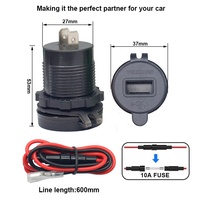 Soket Daya USB mobil Dual 3.0, soket daya mobil dengan Voltmeter LED, stopkontak pengisian cepat aluminium tahan air