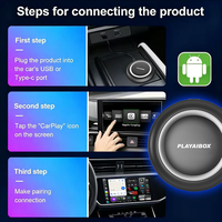 PlayAiBox Sistema Android 15 Multimedia para Auto 4+64GB CarPlay Box con Aplicaciones Abundantes Video Box Adaptador Inalámbrico para Youtube/Netflix