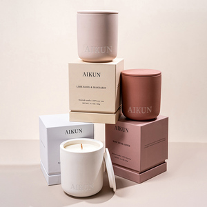 Bougie en Cire de Soja Moderne et Minimaliste en Céramique AIKUN – Prix Usine, Échantillon Disponible – Idéale pour la Décoration de Luxe à Domicile - Product Image 2