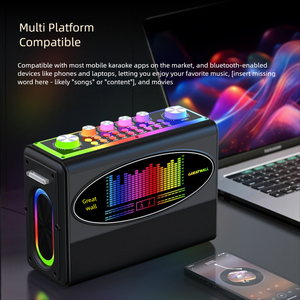 <span class=keywords><strong>Macchina</strong></span> <span class=keywords><strong>per</strong></span> Karaoke Portatile 100W <span class=keywords><strong>con</strong></span> Subwoofer <span class=keywords><strong>Stereo</strong></span>, Microfoni, Illuminazione RGB <span class=keywords><strong>USB</strong></span> <span class=keywords><strong>per</strong></span> KTV Domestico e Streaming Live - Product Image 3