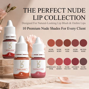 Ensemble de pigments pour <span class=keywords><strong>tatouage</strong></span> des lèvres YDPMU 10 teintes, pigment organique semi-permanent PMU pour la correction de la couleur des lèvres - Product Image 1