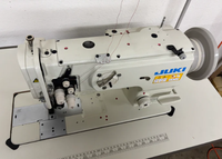 JUKIS LU-1560N Machine à coudre industrielle à double aiguille Unison Feed Walking Foot avec table et moteur