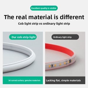 고휘도 LED 주변 조명 스트립 220V 야외 방수 자체 접착 선형 램프 COB - Product Image 4