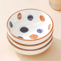 Vaisselle en céramique, plat rond pour sauces et assaisonnements sous glaçure, plat créatif en porcelaine pour condiments, plat à dessert et à fruits