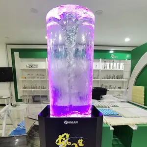 Wholesales Clear Indoor Bubble Wall Decorative Indoor Water Wall LED Lights Acrylic Water Curtain Fountain