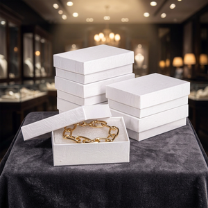 6 Pack Rectangular Hinged Cardboard Jewelry <b>Gift</b> <b>Boxes</b> 7.9x5.3x2.5cm Cotton Filled <b>Gift</b> Packaging for <b>Earrings</b> & Bracelets - Product Image 3