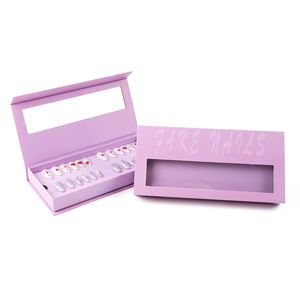 กล่องใสสีชมพูม่วงดำน้ำตาลแบบกดบนเล็บกล่องเปล่า - Product Image 6