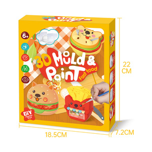 Safety Non-toxic Kids DIY <strong>Plaster</strong> Crafts Funny Fast Food Hamburg 3D <strong>Plaster</strong> Mold Color Painting <strong>Set</strong> - Product Image 4