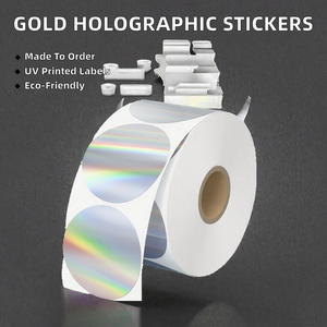 ป้ายสติกเกอร์แบบมีกาวในตัวสีทองเป็นมิตรกับสิ่งแวดล้อมกันน้ำ UV/ดิจิตอลพิมพ์โลโก้การ์ดขอบคุณ - Product Image 2