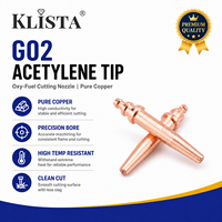 Embout de coupe à l'acétylène G02, buse de coupe au gaz oxyfuel en cuivre pur pour torche de coupe au gaz