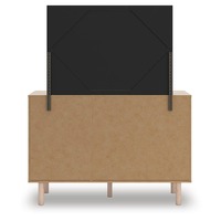 Commode à 6 tiroirs en bois naturel moderne avec miroir et pieds en bois pour chambre à coucher et projets hôteliers – Service OEM