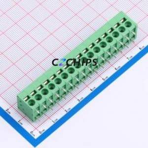 MX205R-5.0-16P-GN01-Cu-A Spring Terminal Block Through hole Component (THT),P=5mm Connector 1x16P 5mm Green Right Angle Insert - Product Image 1