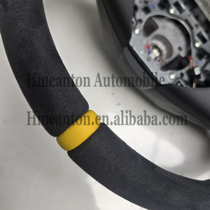 Volant de direction pour BMW E60 2007, en Alcantara jaune à rayures, modèle M Sport, vente en gros de produits en stock, best-seller - Product Image 4