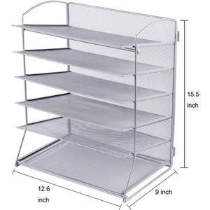 6-Tier Letter <b>Tray</b> <b>Organiser</b> <b>Paper</b> Filing <b>Tray</b> for Office Desk, File Holder with Stackable Filing <b>Trays</b> - Product Image 5