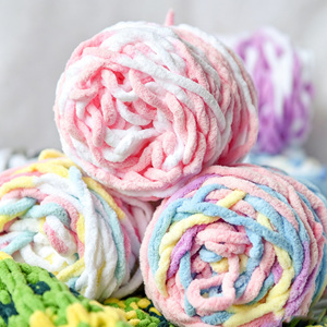 Fil Chenille Queue <span class=keywords><strong>de</strong></span> Chat, <span class=keywords><strong>Pelote</strong></span> <span class=keywords><strong>de</strong></span> Fil Acrylique Mélangé Épais 8mm, Matériel pour Tricot Manuel et Crochet <span class=keywords><strong>de</strong></span> Poupées - Product Image 1