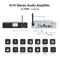 Amplificateur réseau Hi-Fi Cloudyx CL-500W en aluminium, double bande Wi-Fi 2.4G/5G, 2x50W, 2.0 canaux, 20Hz-20kHz, pour système home cinéma