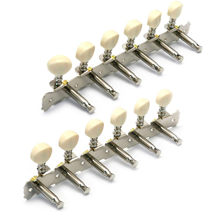 Clavijas de afinación de guitarra acústica de <span class=keywords><strong>12</strong></span> <span class=keywords><strong>cuerdas</strong></span> cromadas 6L 6R al por mayor, cabezales de máquina de mandolina con un solo orificio - Product Image 3
