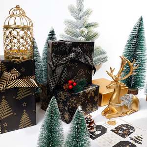 Wholesale Disposable <b>Christmas</b> Gilt 43*300cm Luxury Custom Printed Silicone Coated Virgin Wrapping Paper Roll - Product Image 3