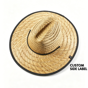 <span class=keywords><strong>Sombrero</strong></span> de <span class=keywords><strong>Paja</strong></span> Personalizado con Parche, 100% Natural, para Eventos Promocionales, Regalo, Exterior, Ala Ancha, sin Forro Inferior - Product Image 2
