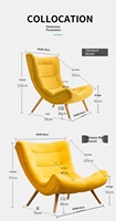Fauteuil d'appoint moderne avec ottoman, fauteuil de salon rembourré en velours pour salon, chambre, coin lecture, bureau à domicile, fauteuil inclinable