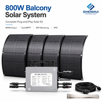 Système solaire de balcon 800W pour appartement, kit de panneaux solaires flexibles prêt à l'emploi avec micro-onduleur WiFi