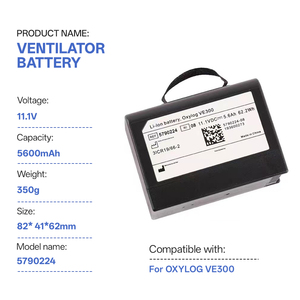 Batterie médicale rechargeable 11,1 V 5600 mAh 62,2 Wh 5790224 SE301151 pour ventilateur électrique Drager <span class=keywords><strong>OXYLOG</strong></span> VE300 - Product Image 1