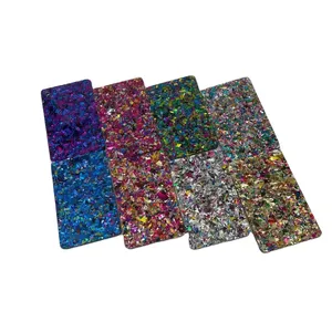 Foglio acrilico di plastica Glitter lucido all'ingrosso foglio acrilico modellato glitter