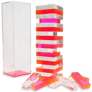 Tour de <span class=keywords><strong>Jenga</strong></span> en acrylique transparent - Jeu de blocs empilables colorés pour la famille et les fêtes - Product Image 1