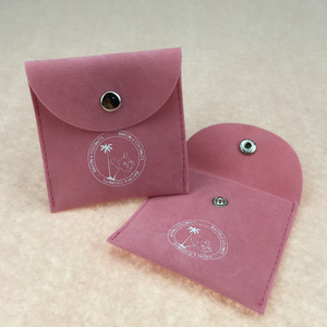 Bolsa de Joyería de Terciopelo con Logotipo Personalizado, Bolsa de Embalaje de Joyería de Gamuza de Lujo con Solapa - Product Image 3