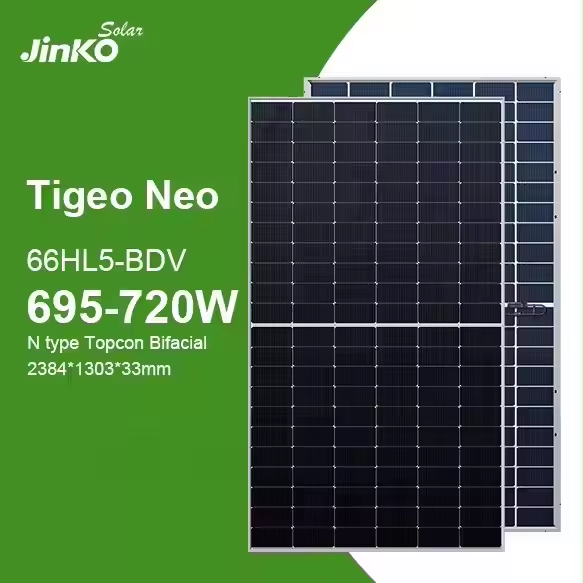 はなこ Jinko 700Wp Bifacial Double Glass Solar Panel - N-Type Half Cell