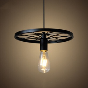 Lámpara colgante retro industrial de hierro forjado con rueda, E27, de varias cabezas, para hotel, bar, cafetería, estilo nórdico - Product Image 4