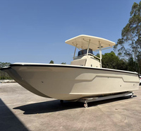Bateau Catamaran à Double Coque en FRP de 6,8 m (22 pieds), Bateau de Pêche en Eau Salée avec Console Centrale, Fournisseur OEM d'Usine