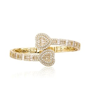 Most Selling Heart Cut Diamond Cuff <b>Bracelet</b> with 18K Gold Plated Finish Jewelry <b>for</b> <b>Women</b> Perfect <b>for</b> Bridal <b>For</b> Sale - Product Image 2