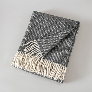 Sang trọng siêu mềm ấm áp Len Acrylic pha trộn kẻ sọc ném với tua kết thúc - Product Image 2