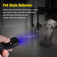 Linterna UV para mascotas, luz negra, 9 Led, 395nm, minilinterna, Detector de manchas de orina, cama, escorpión