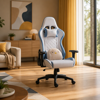 Ensemble table et chaise de jeu YOUTAI en métal blanc pur en forme de C avec pieds en MDF, bureau d'ordinateur polyvalent pour la maison, le bureau et les e-sports, élégant