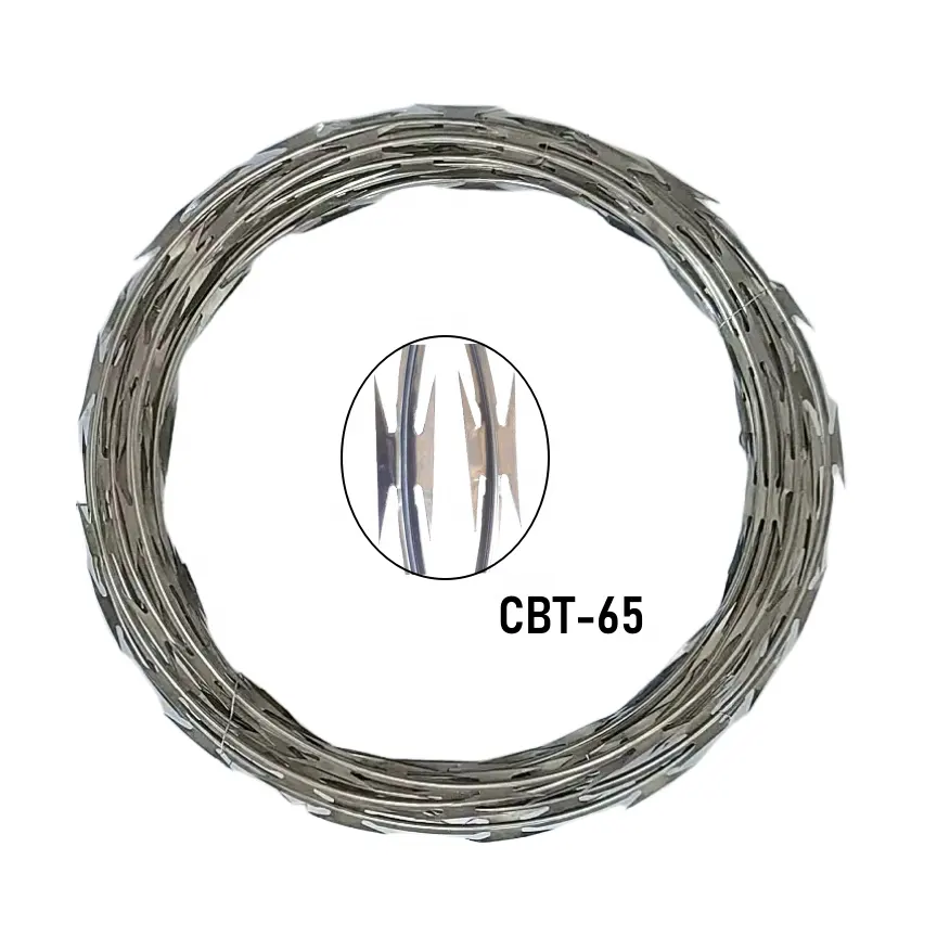 Bobine de fil de rasoir en spirale CBT-65 en usine pour la sécurité