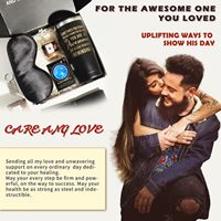 Set Hadiah Pria Uionen Bertema Hitam dari Baja Anti Karat dengan Cetakan Letterpress, Lilin Aromaterapi & Kotak Hadiah Mandi untuk Hari Ayah