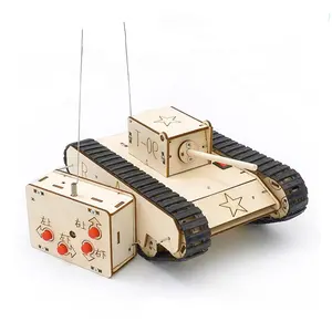 DIY деревянный фанерный научный стержень рулевое управление 360 градусов дистанционное управление rc Танк обучающая игрушка