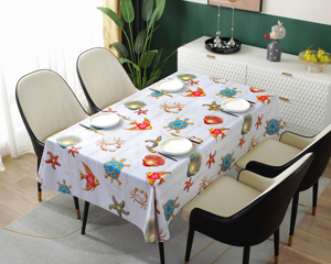 PVC Rectangle Tablecloth Washable Plastic Pvc Protective Dining Table Cover