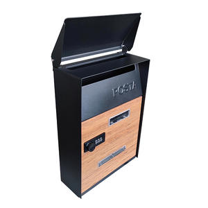 Brievenbus Met Wachtwoordvergrendeling Houtnerf Metalen Brievenbus - Product Image 2