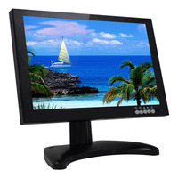 Monitor Layar Sentuh Industri OEM Murah ZWBA 10 Inci IPS Kecerahan Tinggi 16:10 Antarmuka VGA Portabel CCTV Bersertifikasi CE Hitam